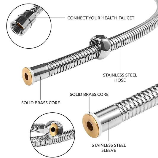 Sanilux™ Flexible Stainless Steel Shower Hose - 1.5 Meter Length