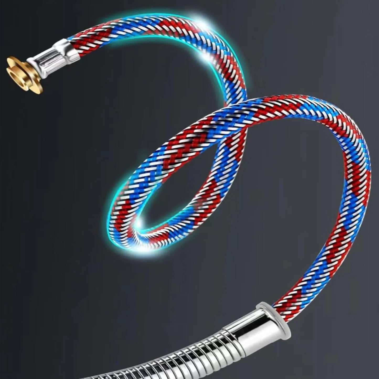 Sanilux™ Flexible Stainless Steel Shower Hose - 1.5 Meter Length