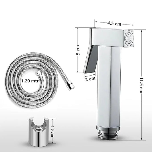 Sanilux™ Square Head Handheld Muslim Shower – Stainless Steel Elegance