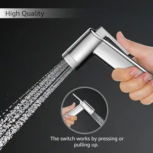 Sanilux™ Chrome Shape Handheld Muslim Shower – Stainless Steel Finish