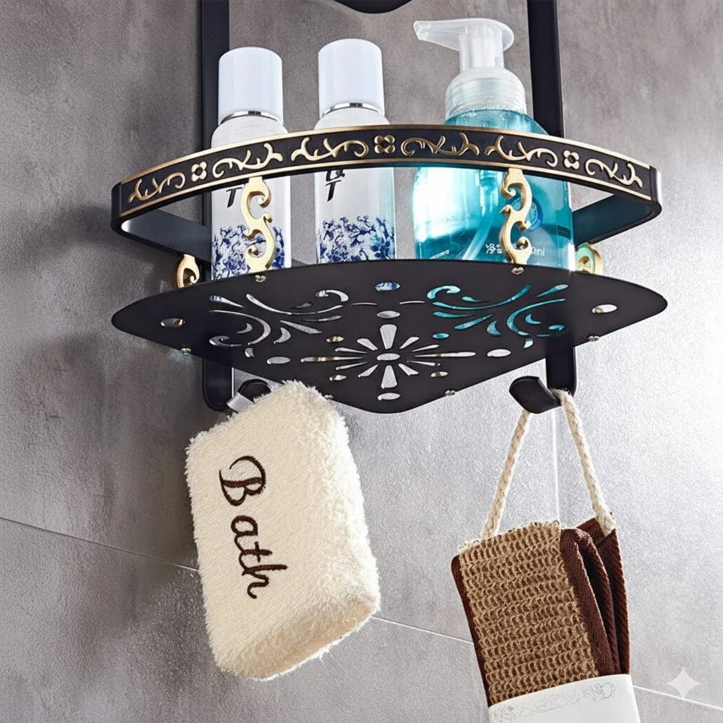 Sanilux™ Premium 2‑Tier Aluminum Corner Shelf