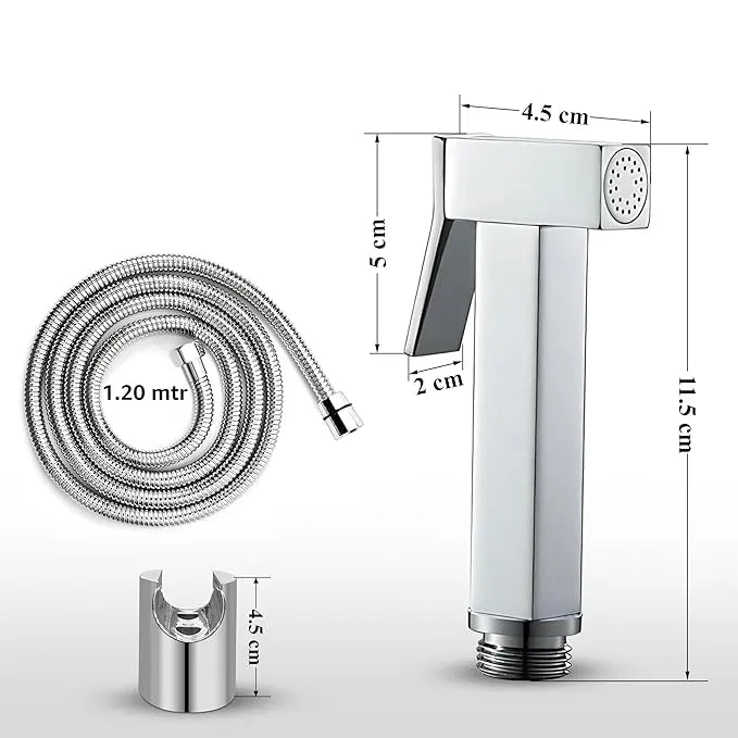 Sanilux™ Square Head Handheld Muslim Shower – Stainless Steel Elegance