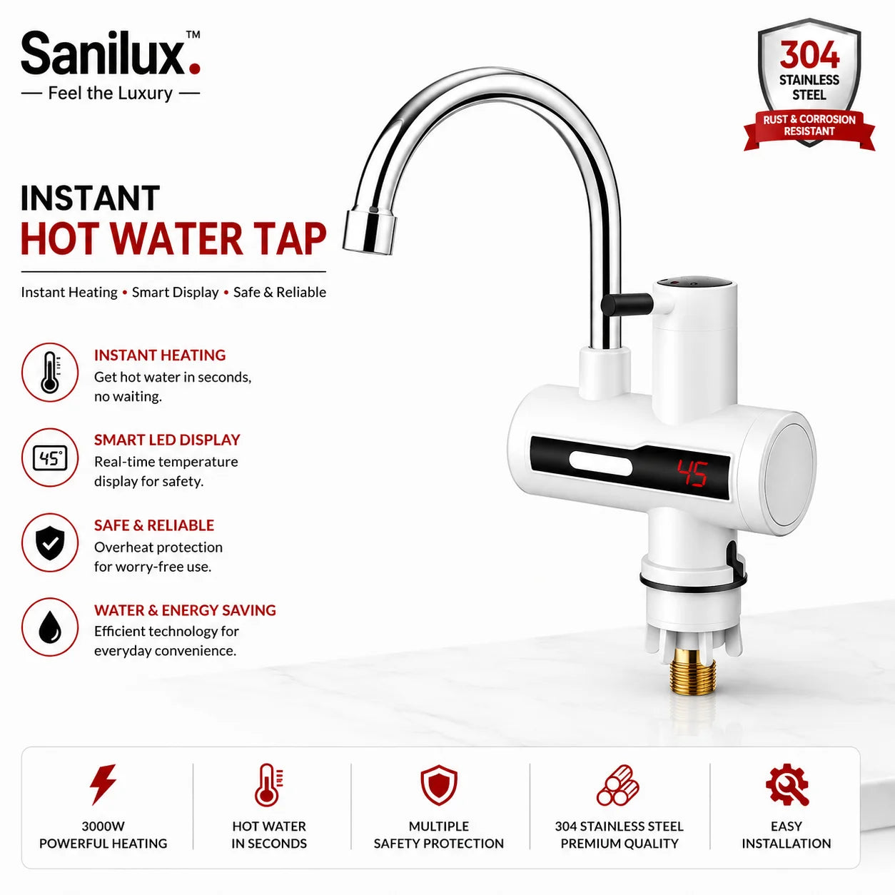 Sanilux™ Instant Hot Water Tap