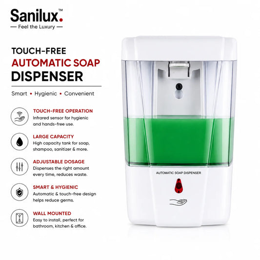 Sanilux™ Touch-Free Automatic Soap, Shampoo & Sanitizer Dispenser