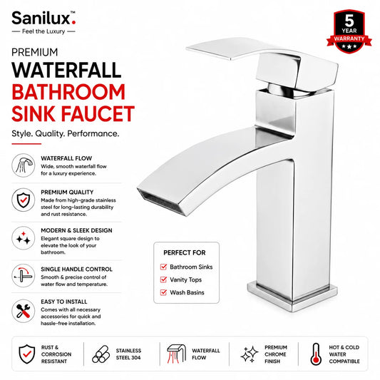 Sanilux™ Waterfall Bathroom Sink Faucet
