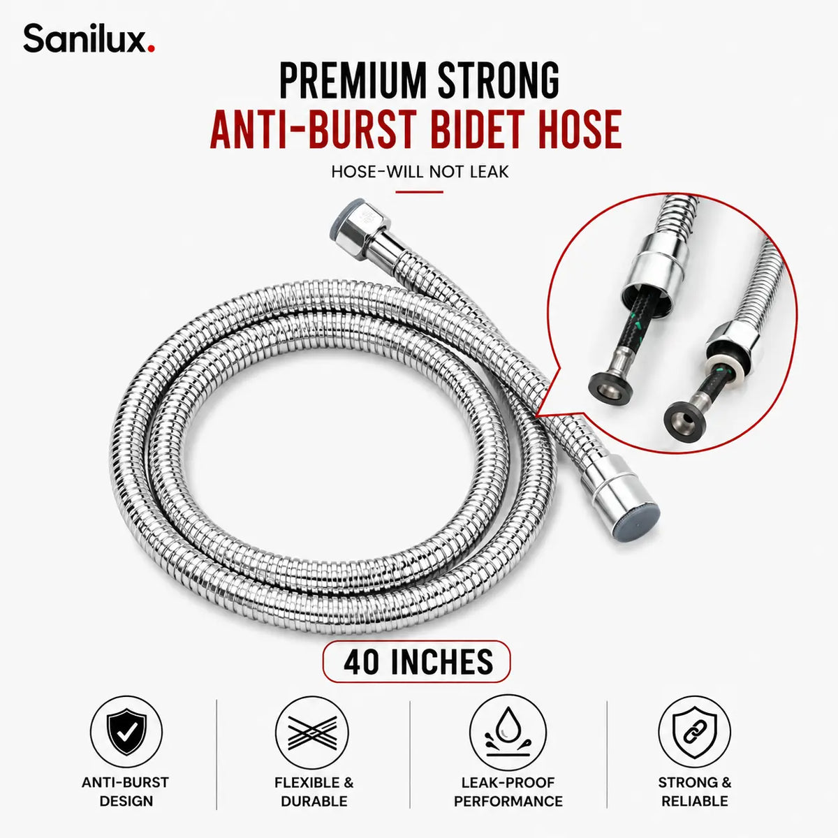 Sanilux™ 304 Stainless Steel Muslim Shower Set