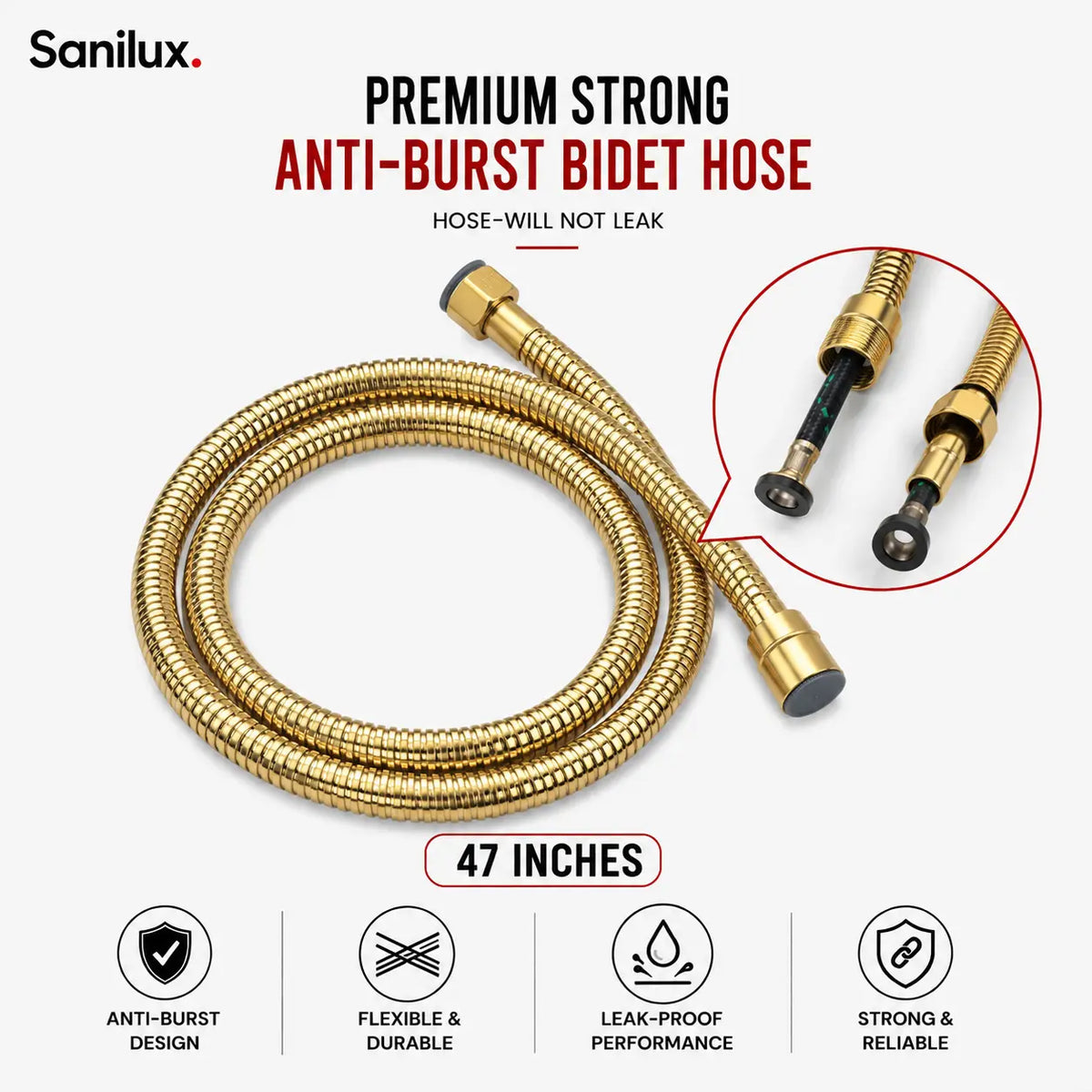 Sanilux™ 304 Stainless Steel Muslim Shower Set