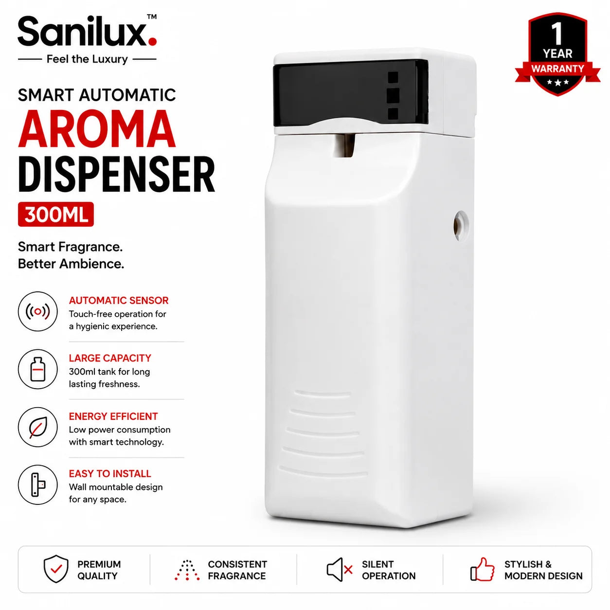 Sanilux™ Smart Automatic Aroma Dispenser 300ml