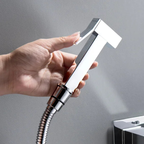Sanilux™ Square Head Handheld Muslim Shower – Stainless Steel Elegance