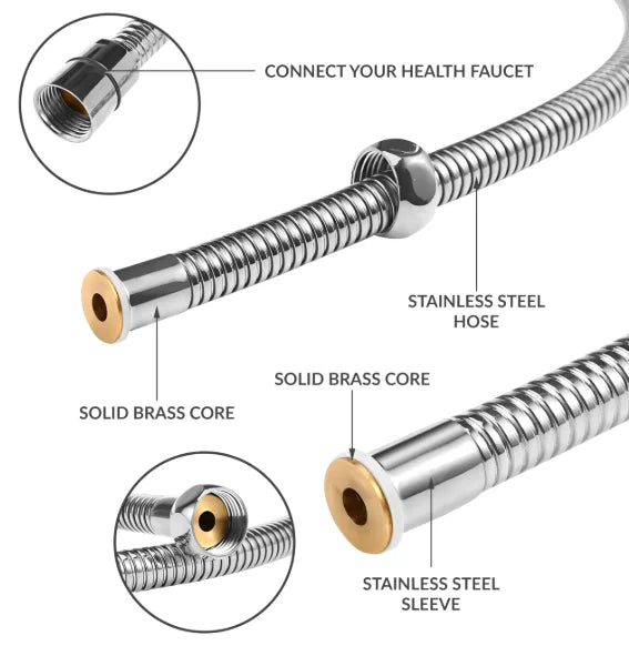 Sanilux™ Square Head Handheld Muslim Shower – Stainless Steel Elegance