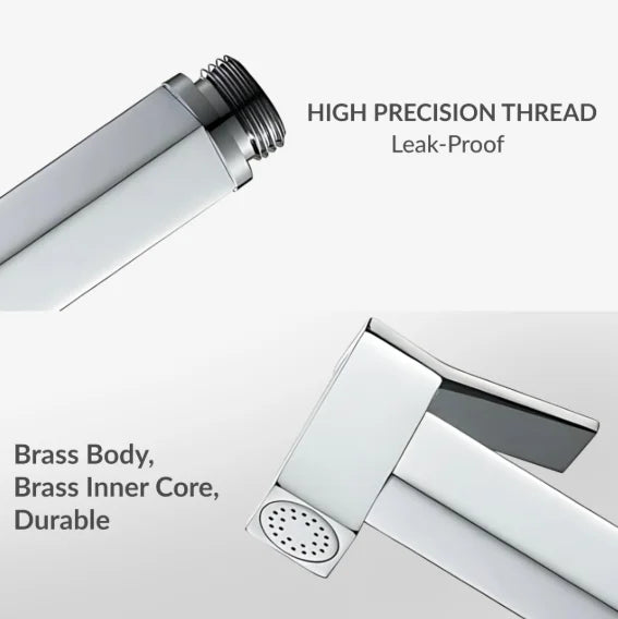 Sanilux™ Square Head Handheld Muslim Shower – Stainless Steel Elegance