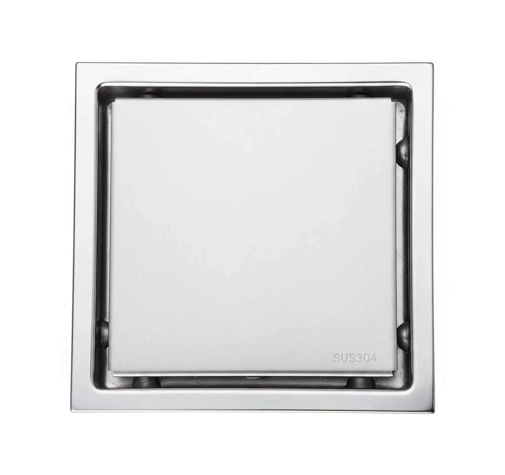 Sanilux™ 6x6″ Tile Insert Floor Drain – 304 Stainless Steel (Cockroach & Odor Trap)