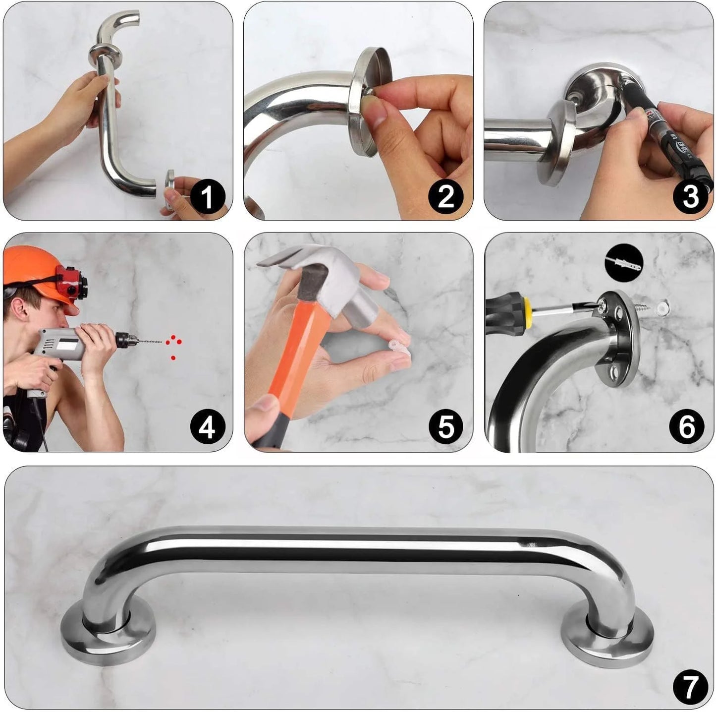 Sanilux™ Premium Stainless Steel Grab Bar