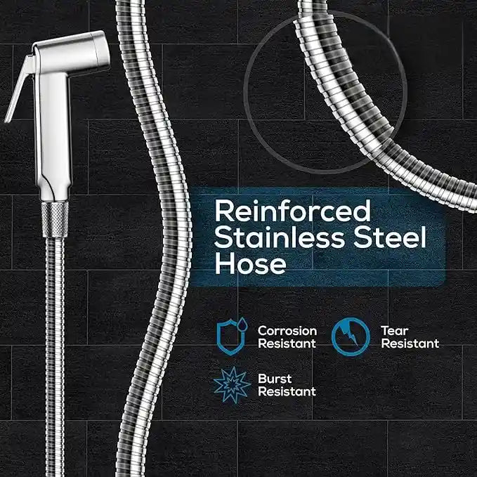 Sanilux™ Chrome Shape Handheld Muslim Shower – Stainless Steel Finish