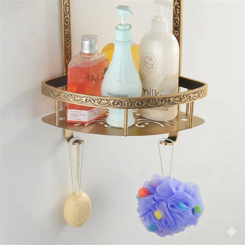 Sanilux™ Premium 2‑Tier Aluminum Corner Shelf