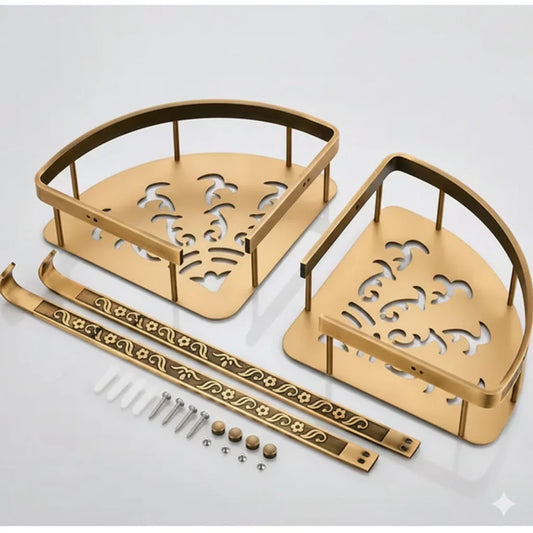 Sanilux™ Premium 2‑Tier Aluminum Corner Shelf