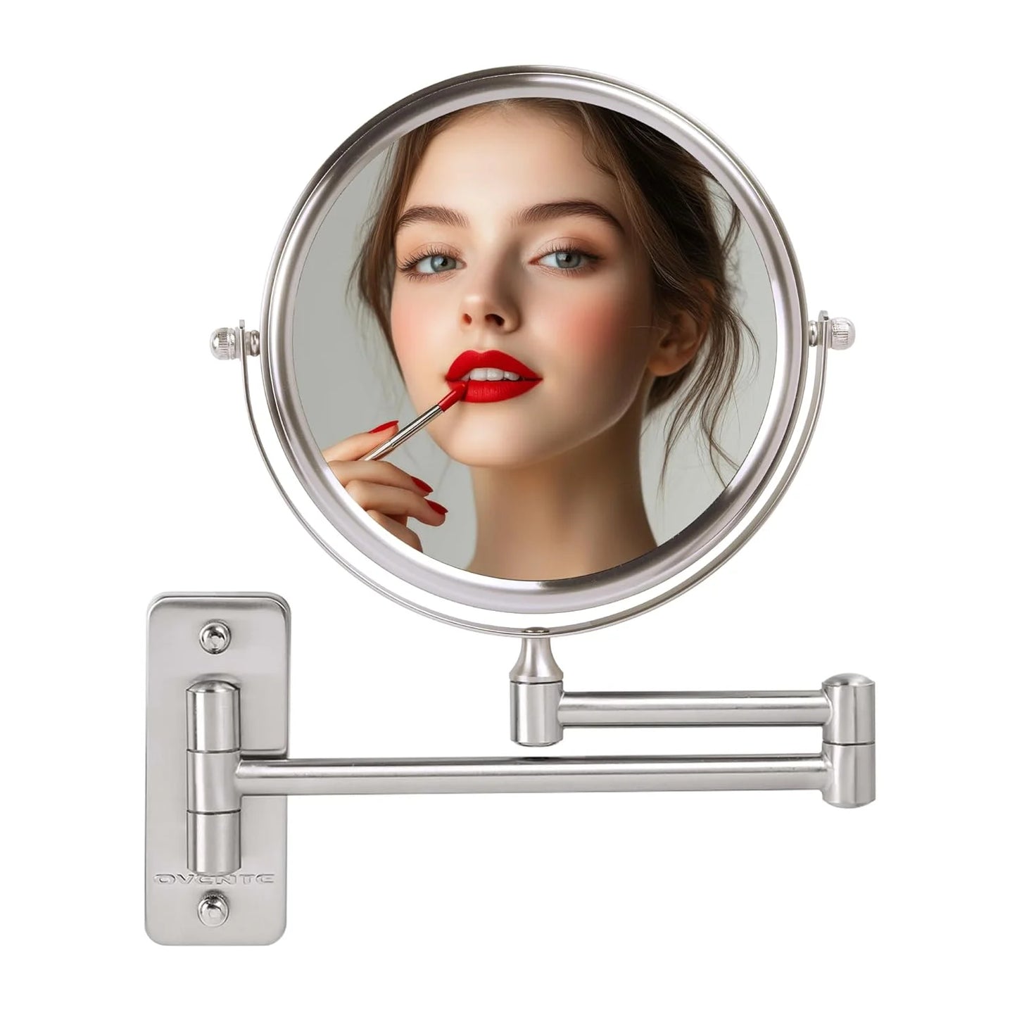 Sanilux™ Wall-Mounted 360° Dual-Sided Magnifying Mirror (1X/10X)