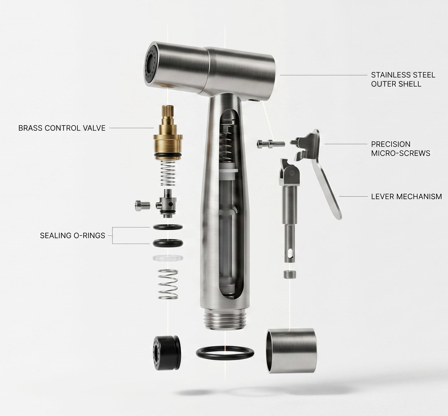 Sanilux™ 304 Stainless Steel Muslim Shower Set