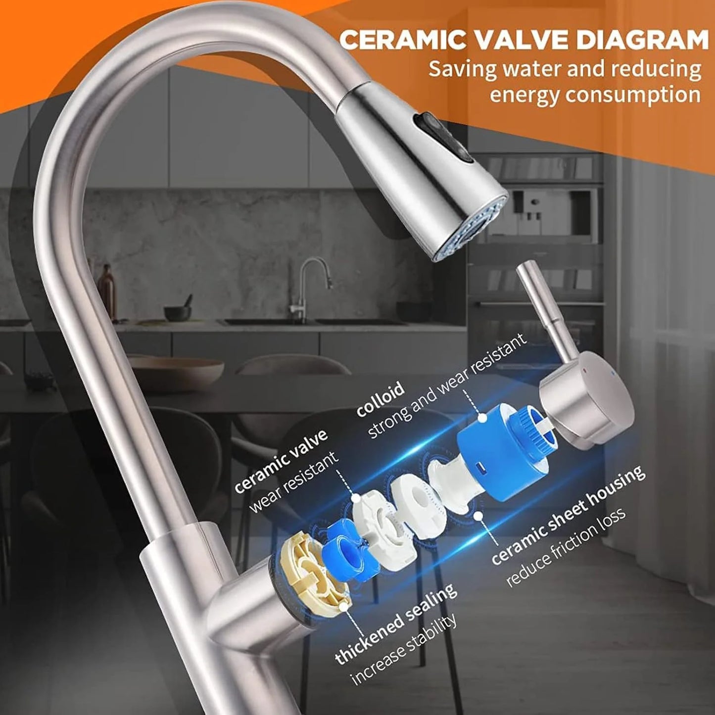 Sanilux™ High Arc Pull-Out Kitchen Faucet