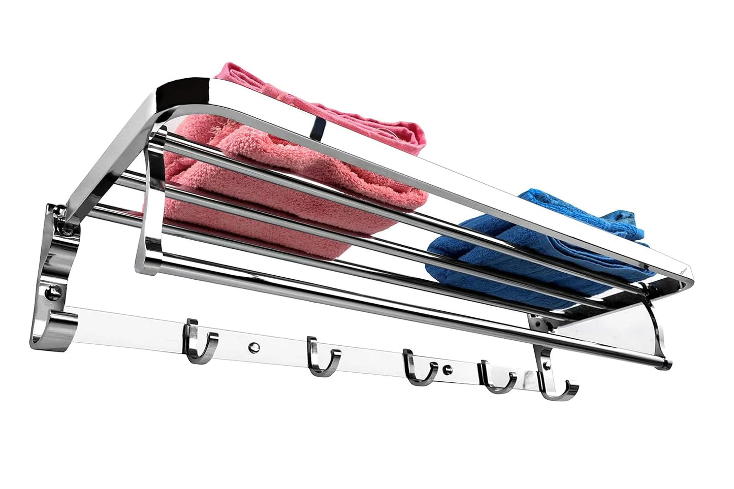 Sanilux™ Deluxe Towel Rack with Shelf, Holder And Hooks