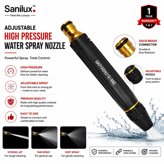 Sanilux™ Adjustable High-Pressure Water Spray Nozzle